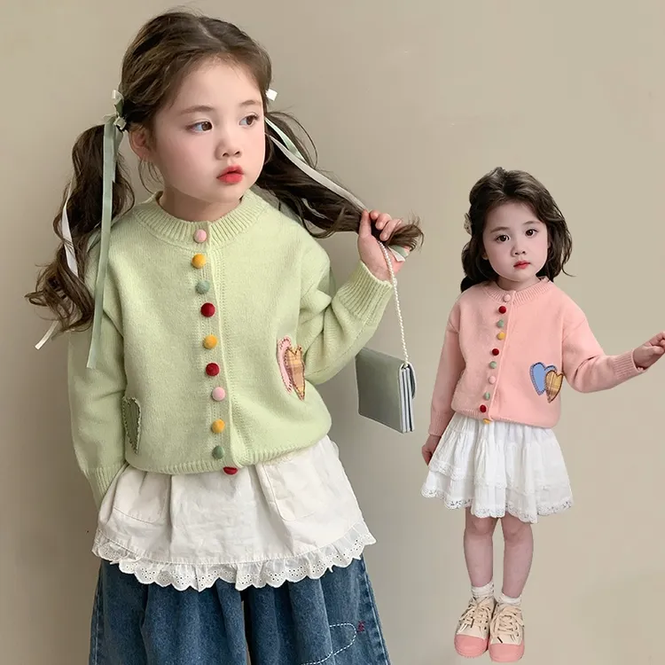 女童毛衣开衫2025新款儿童春秋装韩版洋气百搭女宝宝春季针织外套