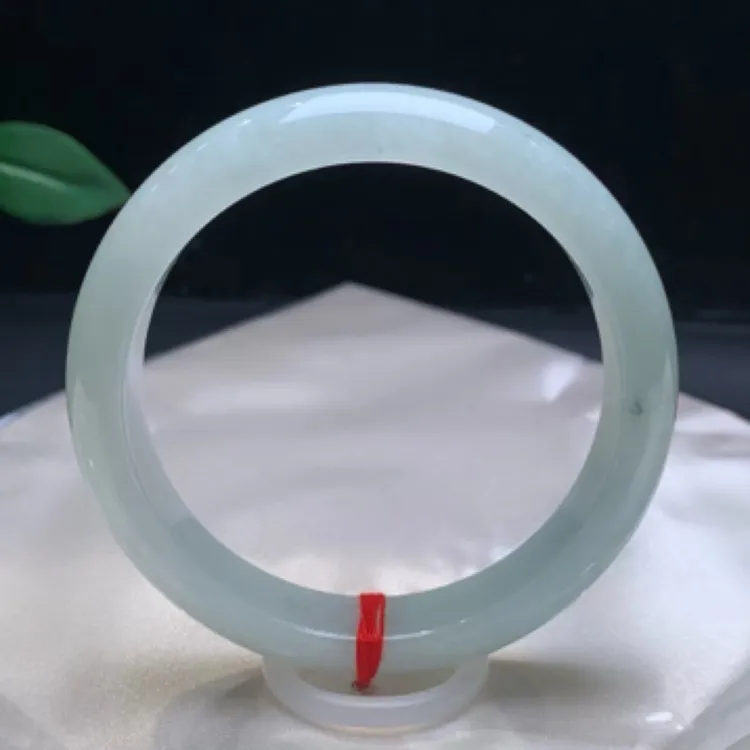 天然缅甸翡翠A货绿底正圈手镯56.5/12.5-7.8m清新淡绿底整体细腻