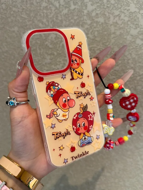 卡通星星小人插画适用苹果16Promax大孔手机壳vivo华为oppo小米15