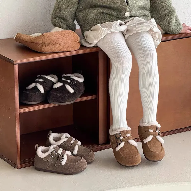 女童鞋子儿童二棉鞋2025新款洋气冬季女孩毛毛加绒大童勃肯雪地靴