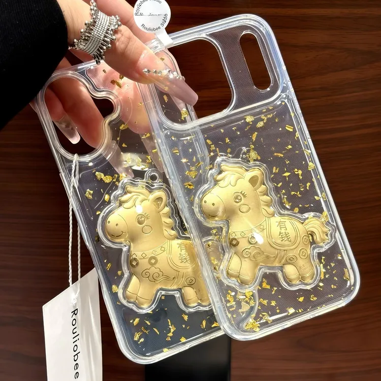滴胶马上有钱立体适用苹果16/17promax手机壳iPhone15/14透明13潮
