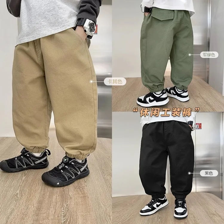 【秋季新品】男童休闲工装裤子春秋款童装小童宝宝洋气长裤X4285