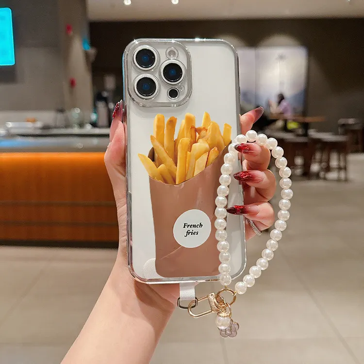 【苹果】薯条图案适用苹果系列iphone16/15/14手机壳手链防摔