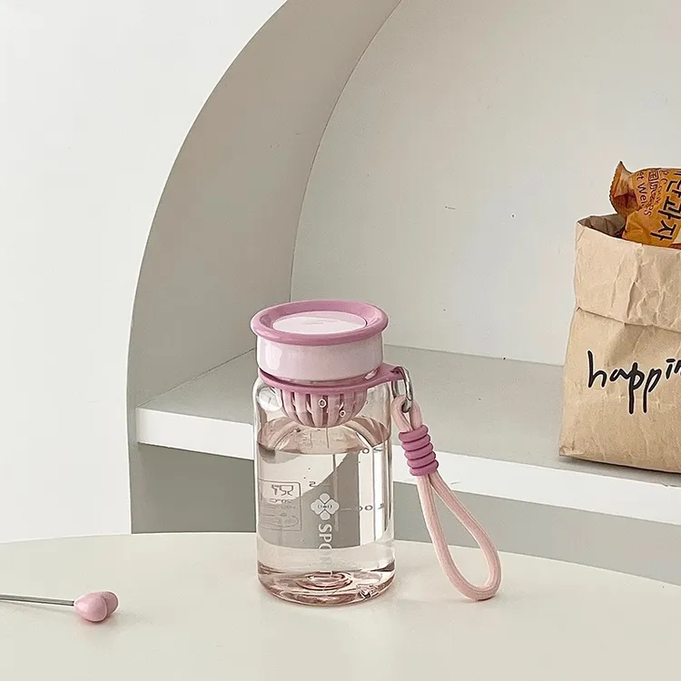  新款夏季耐高温水杯学生便携高颜值简约带茶隔外出大容量随手杯