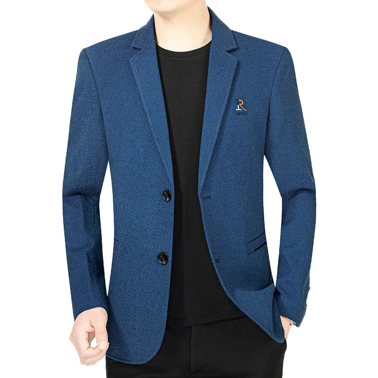 宽松型春秋季新款中年男士西服西装外套爸爸装商务休闲西服上衣服
