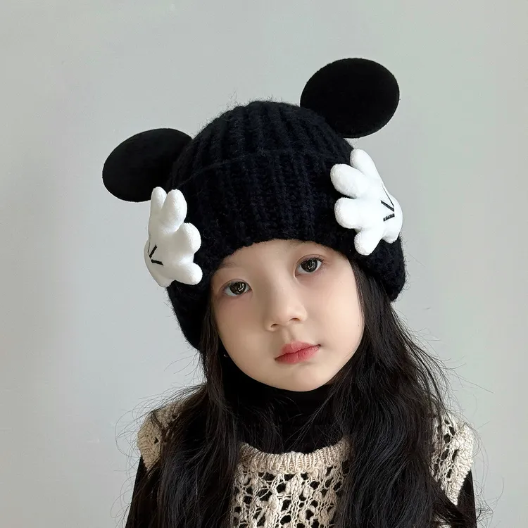 儿童帽子女孩2025新款秋冬季女童毛线帽可爱超萌针织帽保暖防寒帽