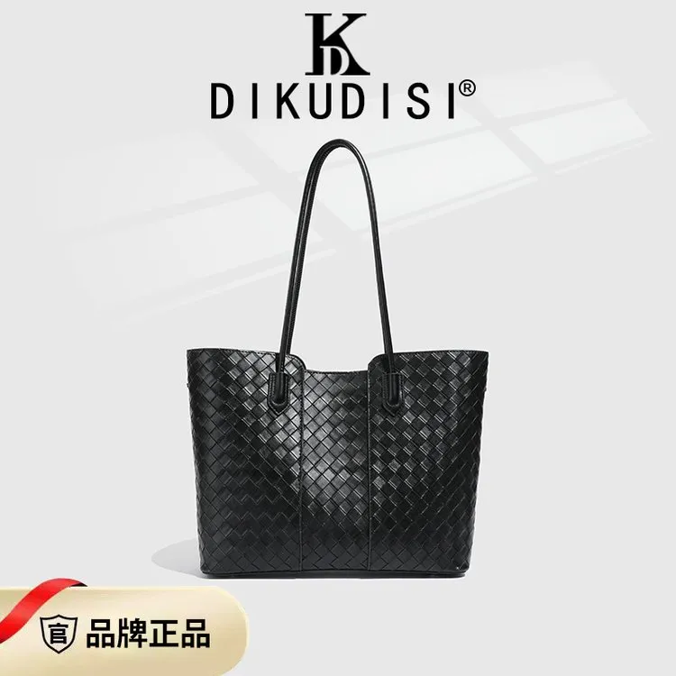 网红爆款黑武士编织大容量托特包秋季时尚百搭通勤女款2025新款