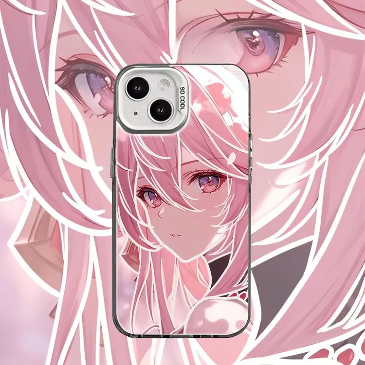 八重神子原神彩银适用苹果华为VIVO小米OPPO动漫个性彩银手机壳