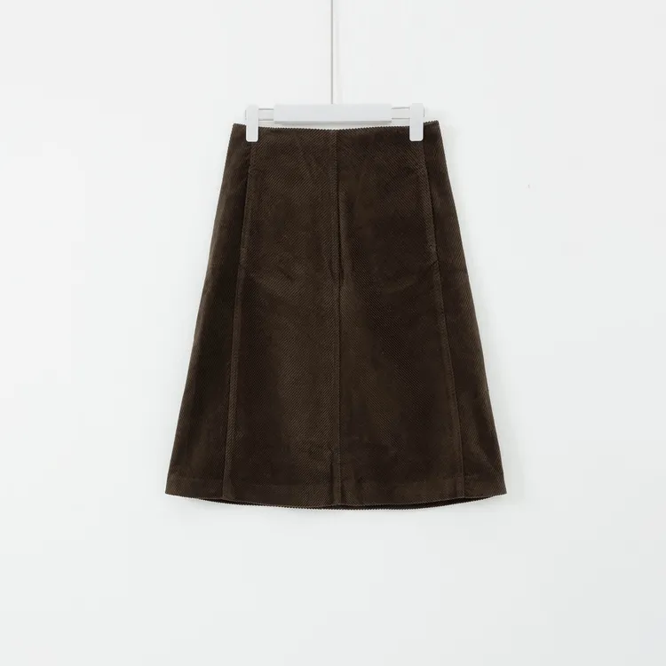 几里与麻 灯芯绒高腰A版设计感短裙 裙长66 2101375