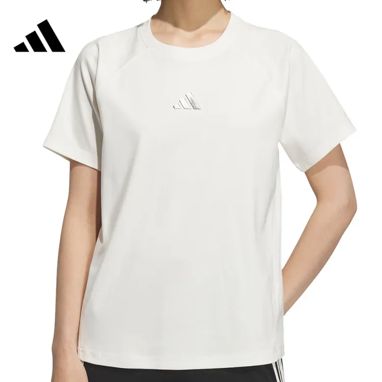 Adidas阿迪达斯夏季女子运动休闲圆领短袖T恤KB7595