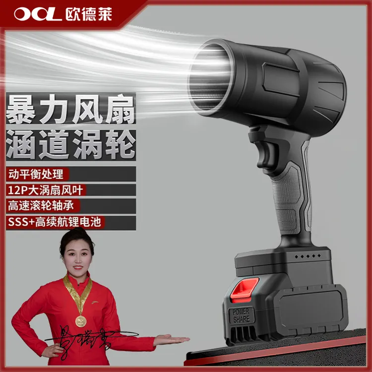 升级款锂电大功率强力涡轮鼓风机鼓风机家用小型清灰除尘吹水zz