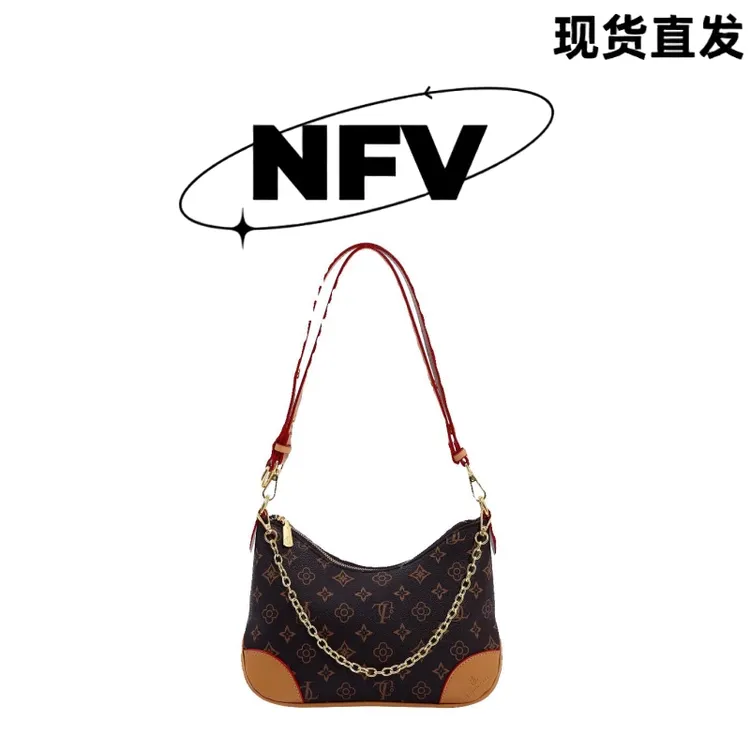 香港品牌轻奢2025新款女包单肩斜挎手提老花链条包欧美牛角小包包