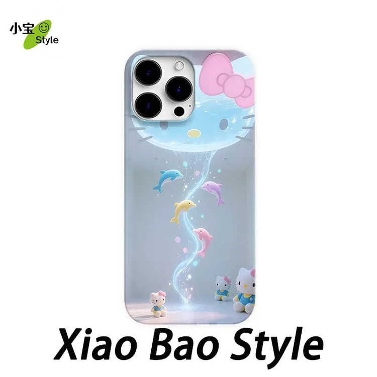 鲨鱼凯蒂猫适用于苹果17pro手机壳iphone16promax创意13/14小众12