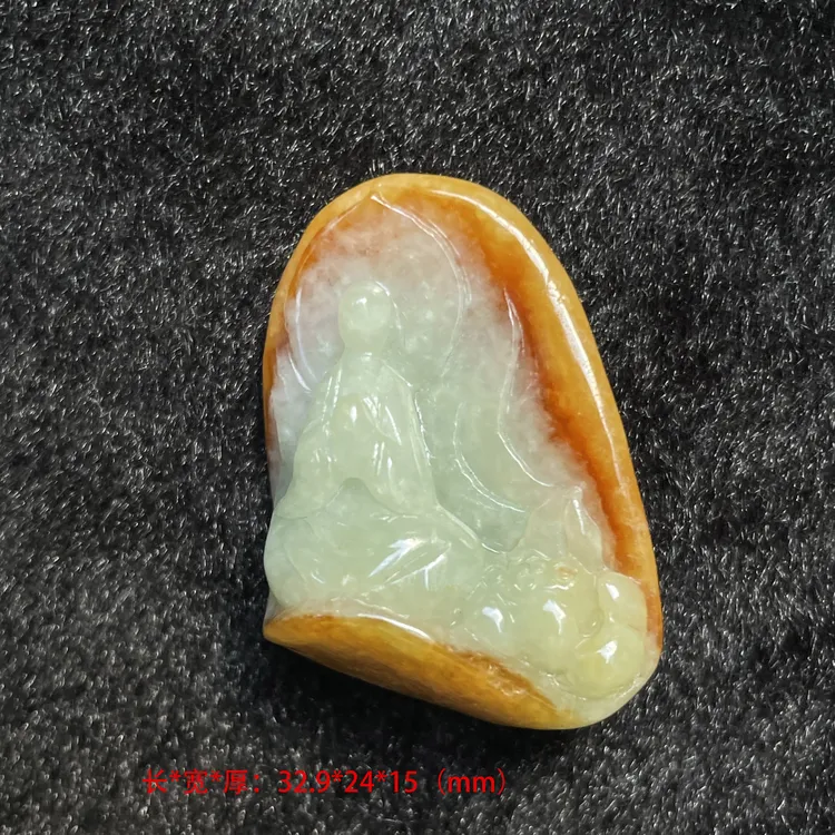 腾冲天然翡翠A货悟道挂件