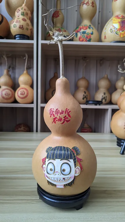 非遗纯手工掐丝珐琅工艺葫芦摆件哪吒我命由我不由天净高25-28cm