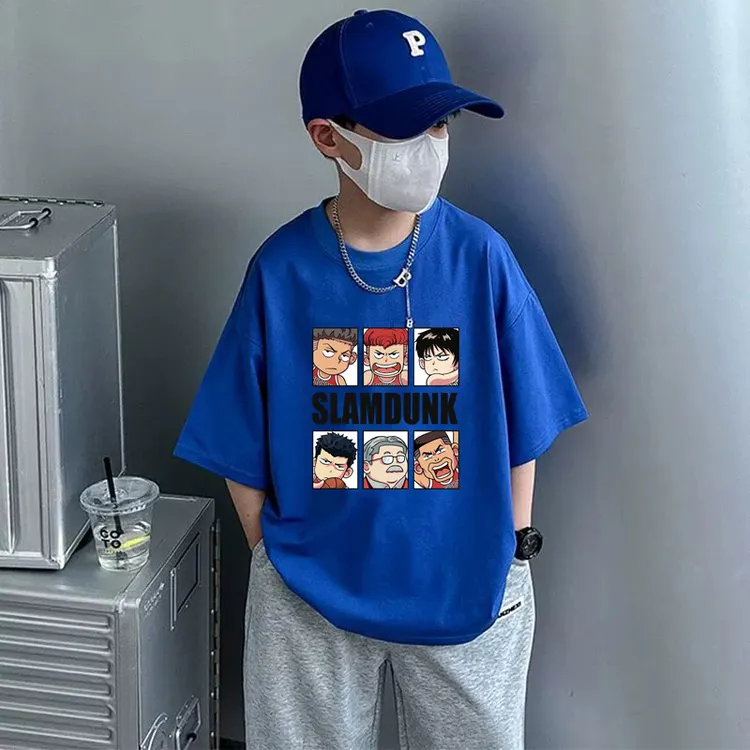 百搭夏季男童吸湿排汗T恤夏季t潮流半袖短袖男休闲半袖宽松中大童
