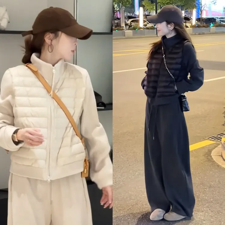 爆款袖子加绒拼接排骨棉服短外套女装2025冬季韩系超好看时尚上衣