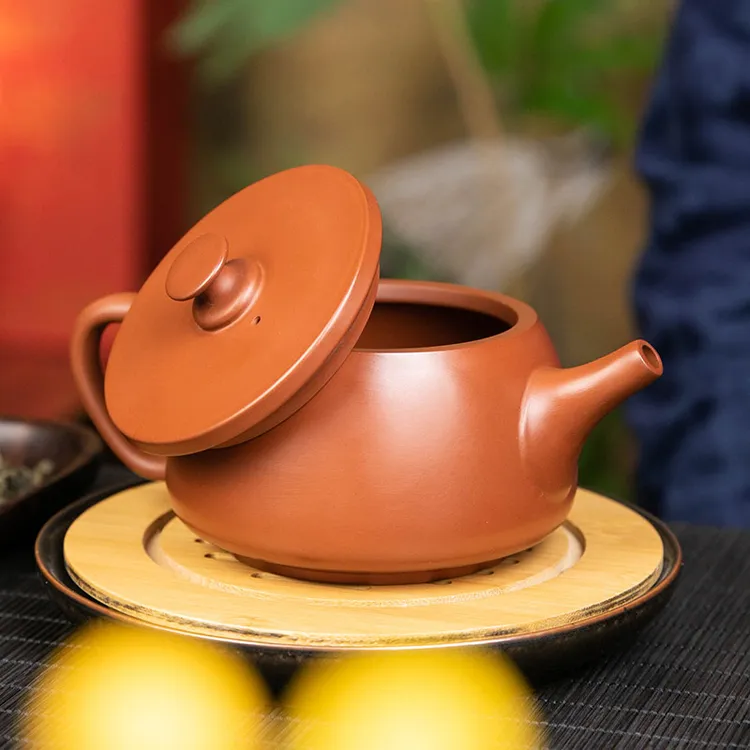广西坭兴陶悬停汉瓦茶壶陶瓷泡茶办公家用茶具紫砂壶手工单壶套装
