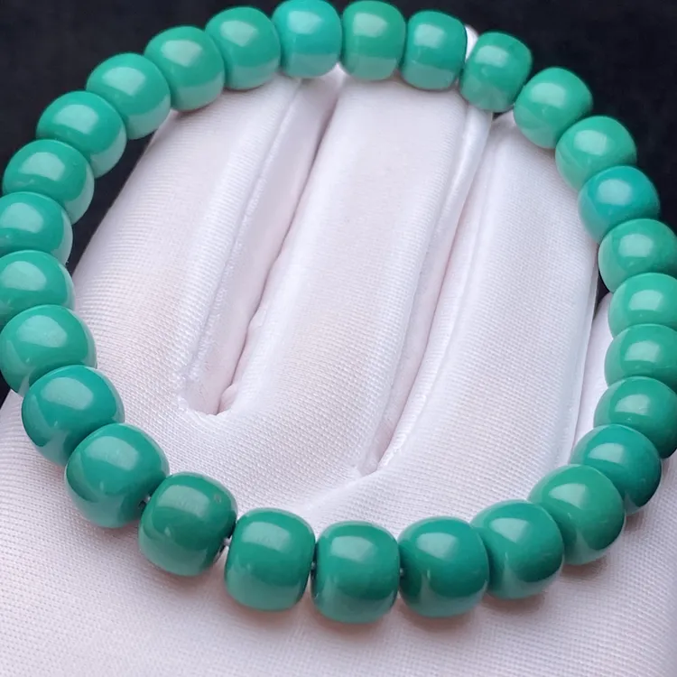 精品瓷高油绿地狱色系8mm老型手串单圈手链隔配珠散珠百搭配饰件