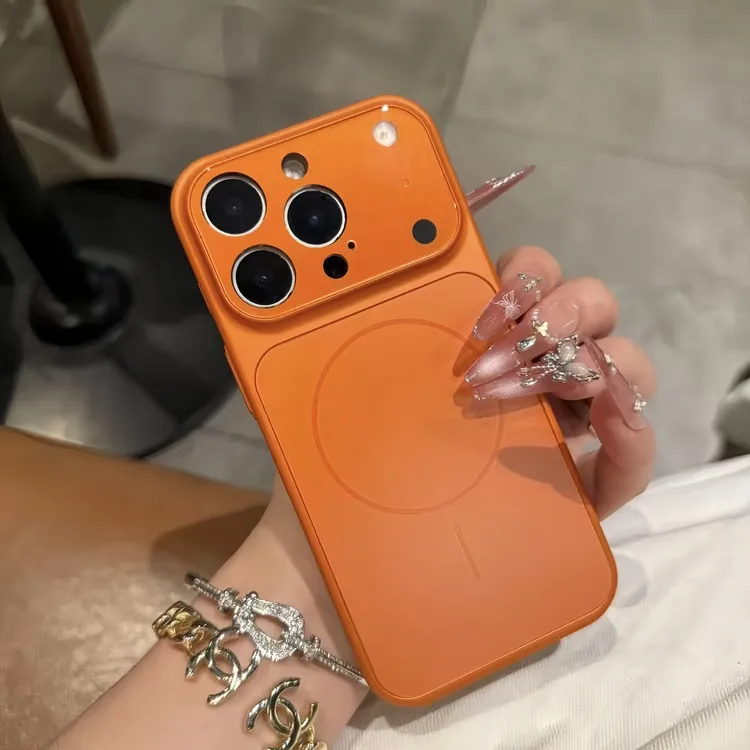 适用iPhone17手机壳大视窗康宁磨砂玻璃磁吸苹果16高级感防摔硬套