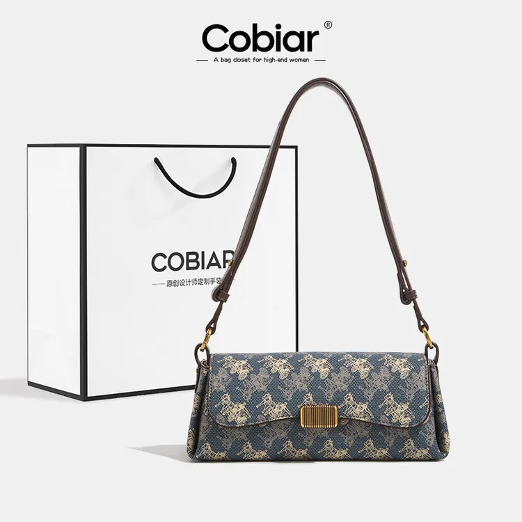 Cobiar高级感印花复古腋下包包女2025新款时尚轻奢通勤单肩斜挎包