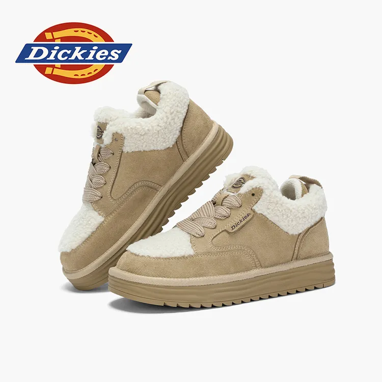 Dickies女鞋2025秋季潮流时尚百搭加绒小板鞋保暖加厚低帮鞋