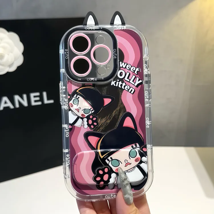 可爱莫莉猫耳朵适用苹果16手机壳iPhone15小米14vivoppo华为p70女
