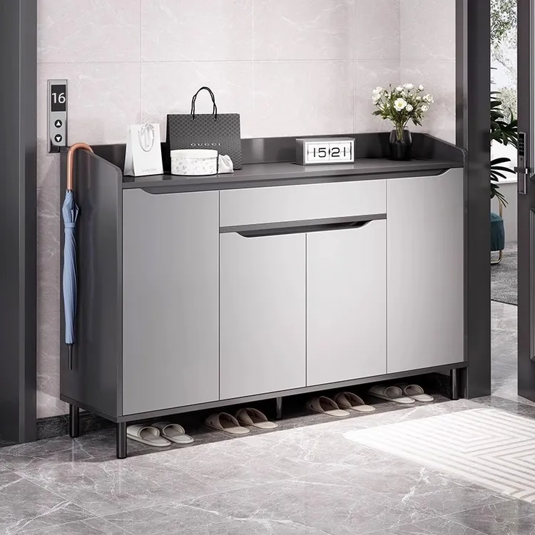 楼道鞋柜家用门口走廊2025新款大容量入户玄关储物收纳柜实木鞋架