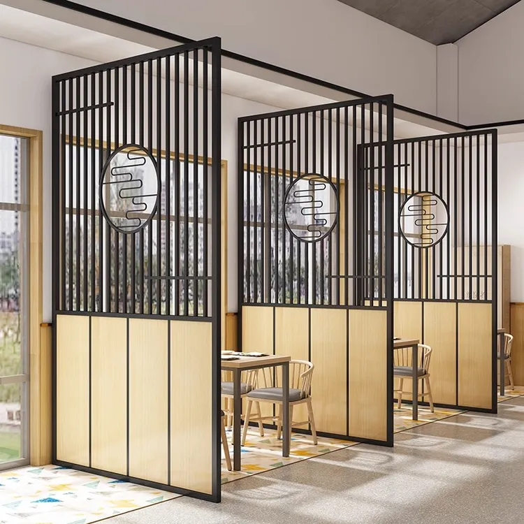 铁艺客餐厅隔断办公室屏风火锅店围栏工业风拱形门玄关酒吧月亮门