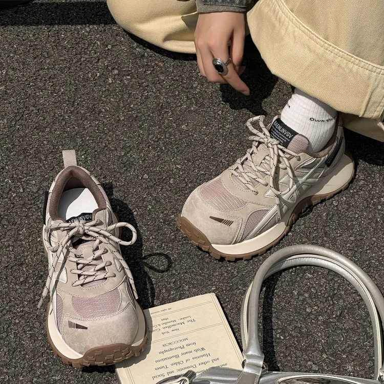 韩版复古百搭德训鞋女2025秋季新款小众防滑百搭休闲阿甘老爹鞋