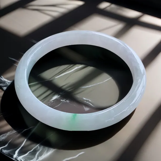 白底青种翡翠手镯55圈eop白冰飘绿手镯保真缅甸天然a货泥鳅背玉镯