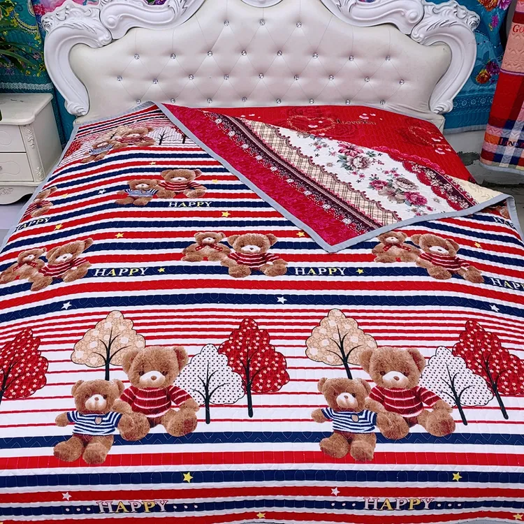 三层夹棉双面床盖