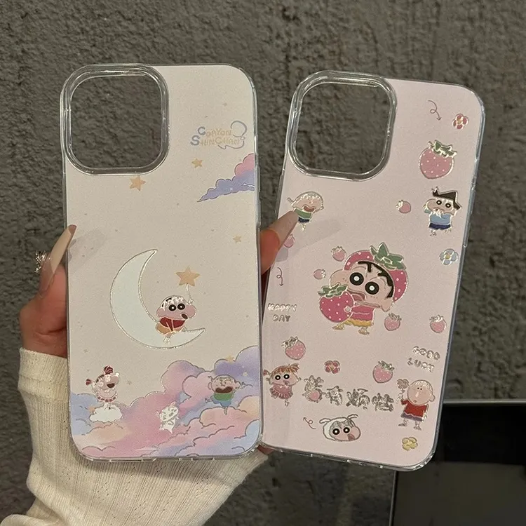 莓有烦恼小新适用苹果16手机壳新款华为创意vivo高级小米oppo防摔