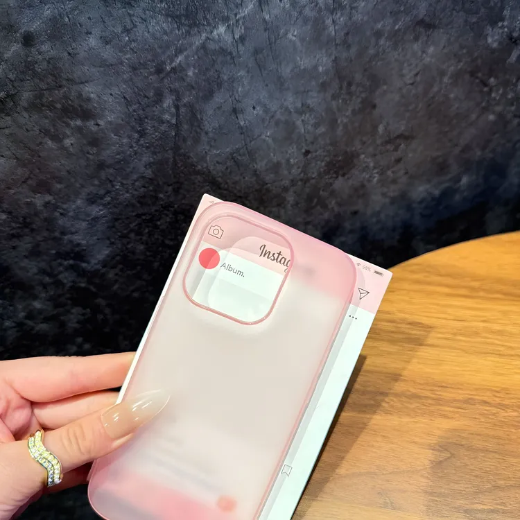 简约磨砂半透适用苹果16promax手机壳高级iPhone15个性14创意13女