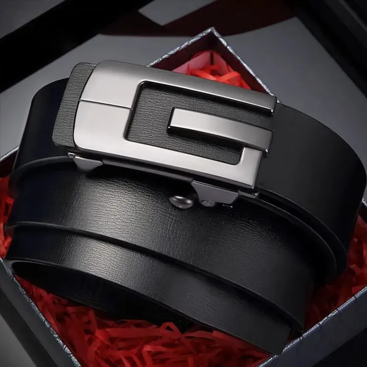 男士腰带皮带商务压花牛皮腰带中青年商务休闲时尚腰带