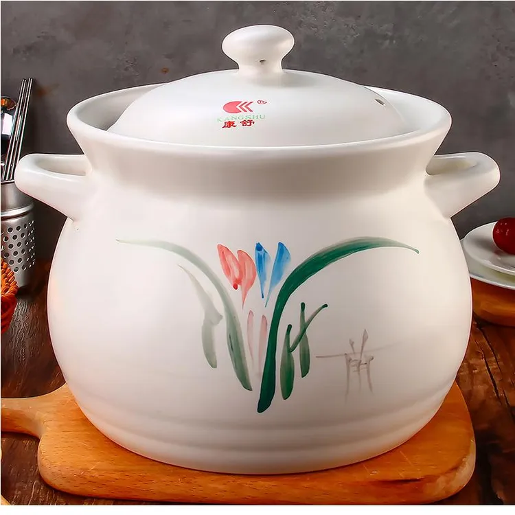 康舒家用白兰花汤煲砂锅煲汤耐高温干烧不裂燃气煤气灶陶瓷小沙锅