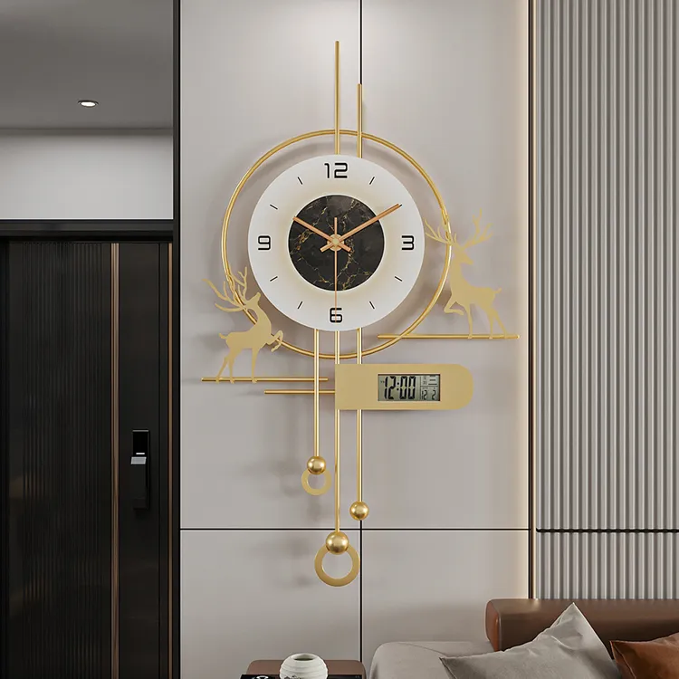 2025新款创意轻奢高档钟表挂钟现代简约大气客厅静音挂表时钟挂墙