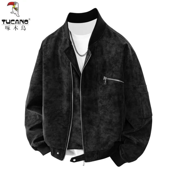 TUCANO/啄木鳥新款宽松时尚复古麂皮绒夹克外套百搭休闲潮流男士