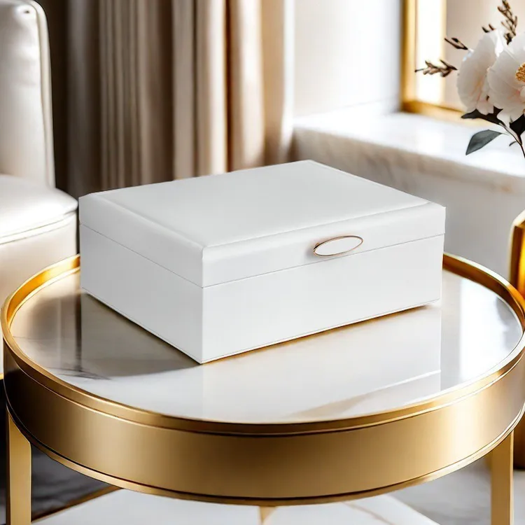 首饰盒/箱 【高端皮质】双层首饰盒加厚轻奢时尚简约大气收纳盒