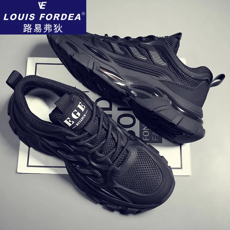 Louis Fordea/路易弗狄老爹鞋男款夏季网面透气男鞋银色网面透气