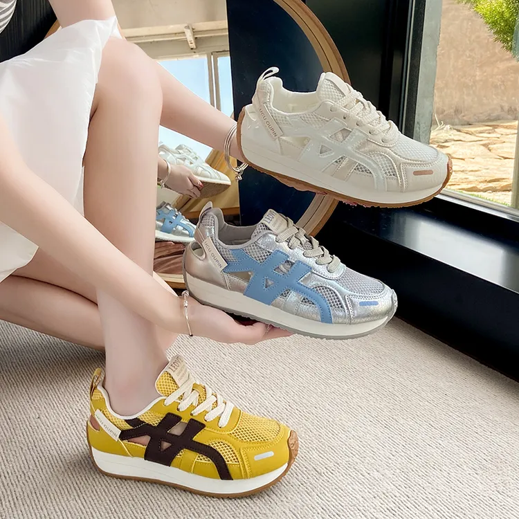 增高春季阿甘鞋透气防水台时尚ins网面时尚休闲鞋小白鞋夏季
