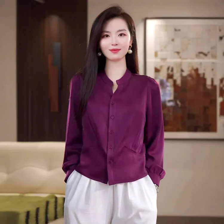 高级感轻奢时尚衬衫早秋新款气质长袖女装通勤洋气显瘦遮肉上衣潮