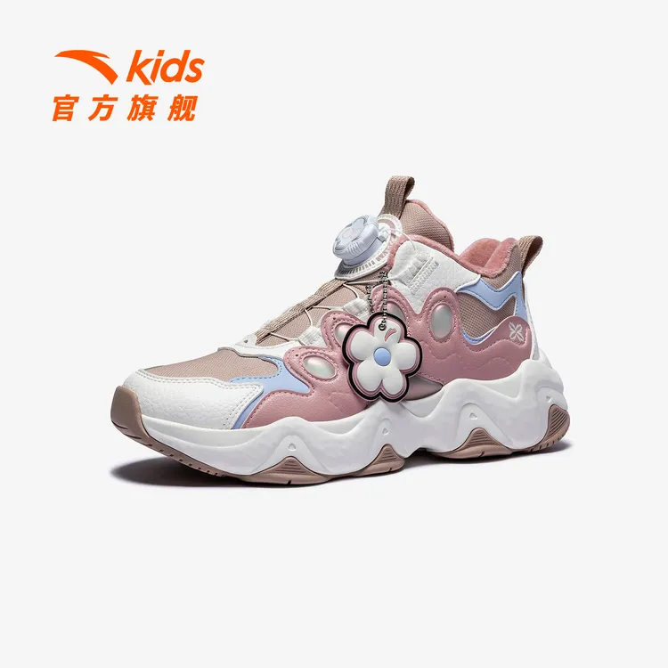 安踏儿童女大童棉鞋2025冬款上新舒适防滑耐磨青少年二棉中帮童鞋