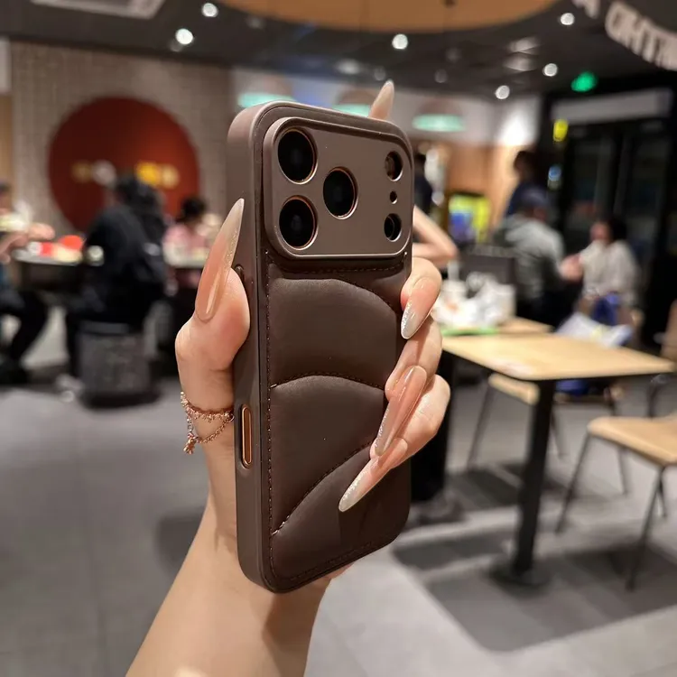 羽绒皮纹全包防摔适用苹果17proMax手机壳iPhone16高级15时尚13新