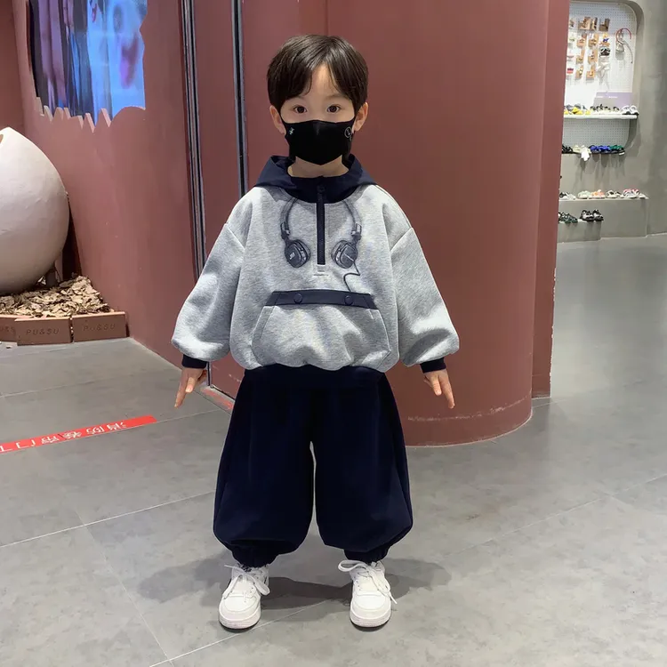 儿童秋装男童卫衣套装2025新款帅气时髦宝宝男孩秋季韩范痞帅衣服