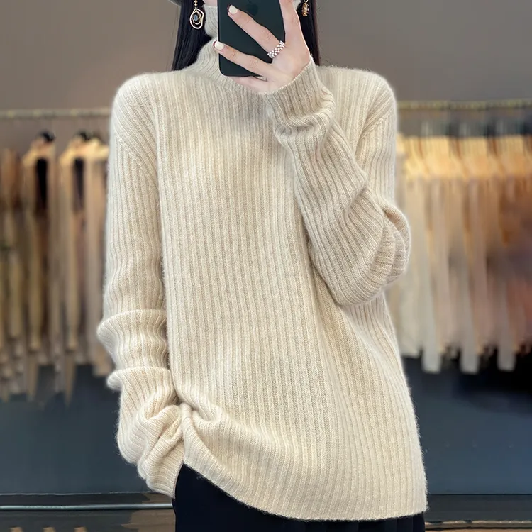 【11特价】100%纯羊毛一线加厚抽条针织高领秋冬加厚内搭时尚毛衫