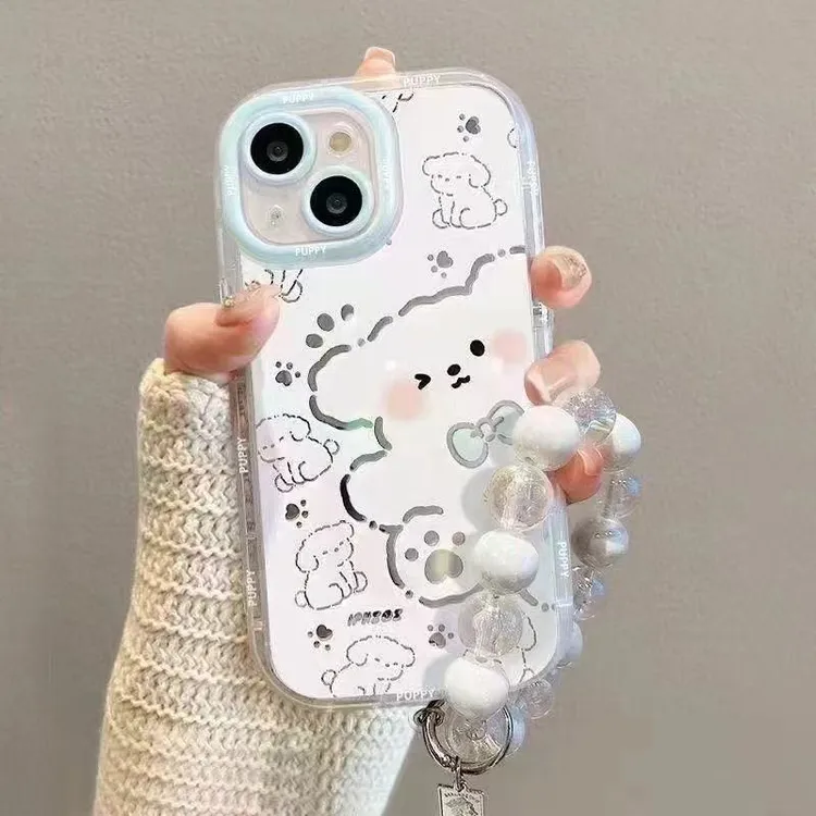 可爱白狗适用苹果iphone小米15promax防摔vivo华为oppo手机壳女