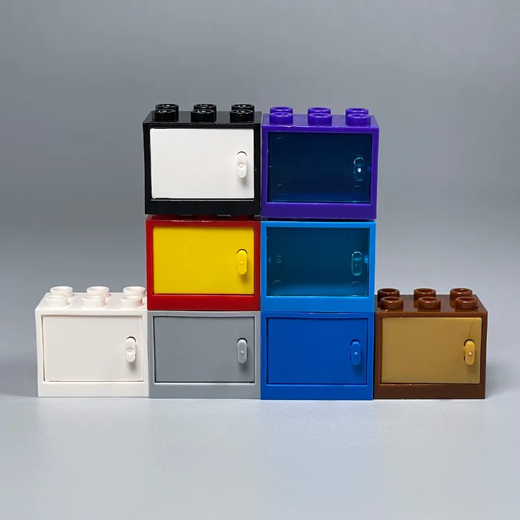 MOC小颗粒积木配件4532+4533柜筐+柜门2x3x2床头柜橱柜家装场景