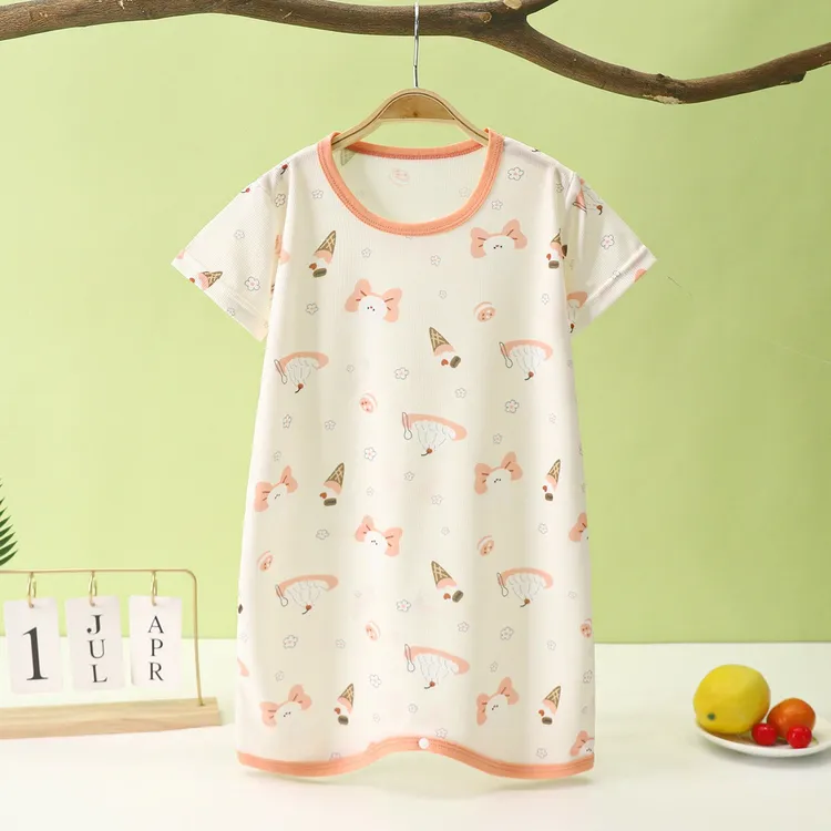 居家休闲防踢被女宝睡袍透气排湿吸汗薄款