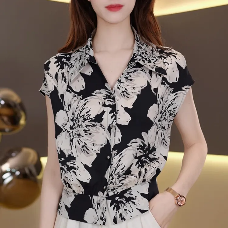 （运费险）时尚气质短袖T恤女2025年夏季新款透气轻薄上衣印花时髦.